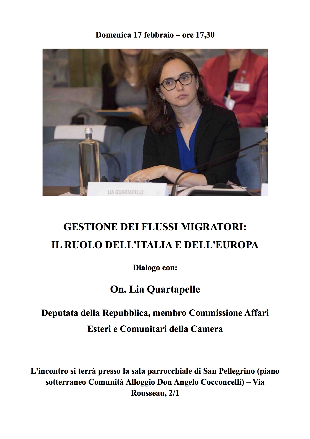 Incontro con on. Lia Quartapelle